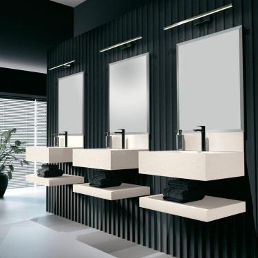 Imagem de Prateleira em Porcelanato Para Banheiro 80cm Pró Blu Bianco