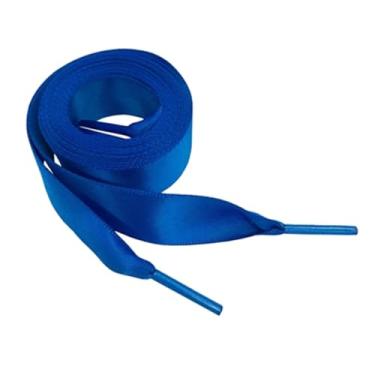 Imagem de Flat Satin Ribbon Shoelaces Laces For Sneaker Sport Shoes(Color:Blue,Size:80cm)