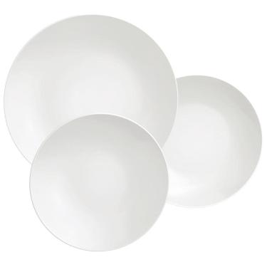 Imagem de Jogo de Pratos 12 Peças Tramontina Porcelana Branco Sobremesa Raso Fundo