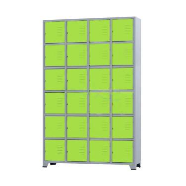 Imagem de Armário Roupeiro De Aço 24 Portas Para Vestiário Academia Locker Verde com Chave