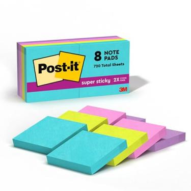 Imagem de Post-it Notas super adesivas, 5 x 5 cm, 8 blocos, 2 x o poder de colagem, coleção Supernova Neons, reciclável (622-8SSMIA)