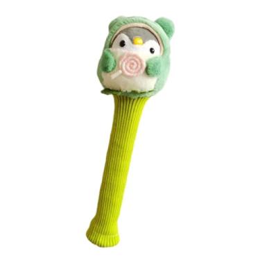 Imagem de UGPLM Capa protetora para alça de raquete de badminton, boneca de pelúcia com desenho animado, capa protetora decorativa, Pinguim Verde