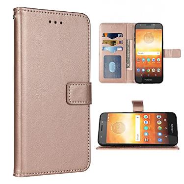 Imagem de FDCWTSH Capa carteira compatível com Moto E5 Play E 5 Cruise 5E Go, alça de pulso, capa flip de couro, suporte para cartão, acessórios de celular, capas para Motorola MotoE5play, MotoE5, E5play, ouro