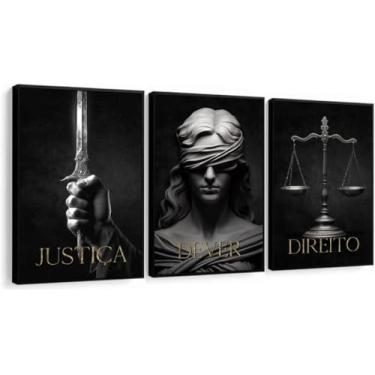 Imagem de Quadro Decorativo Justica Dever Direito Advocacia Escritorio com Moldura (Moldura Preta, 40x60, Com Vidro)