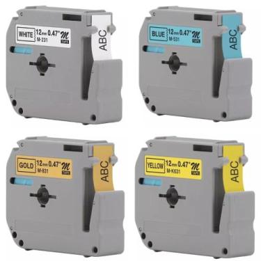 Imagem de Kit 4 Fitas Compatível Etiquetador Brother Pt-70 Pt-80 Pt-90 Colors - 
