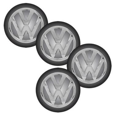 Imagem de Jogo Bottom/ Emblema Calota Vw 48Mm Degrade 4 Pecas Resinado - Marcon 