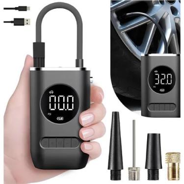 Imagem de Mini Compressor de Ar Portatil Recarregavel Bivolt 50W para Pneu com T