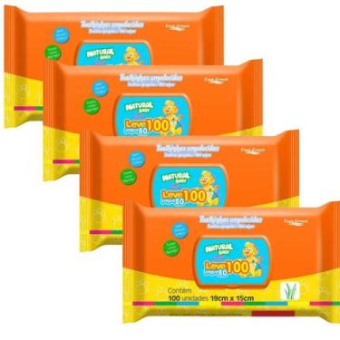 Imagem de Toalha Umedecida Natural Baby leve 100 Pague 80 Flip Top Especial, kit