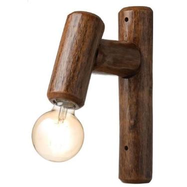 Imagem de Kit 8 Arandelas Em Madeira Rústica 30X8Cm Jn Artes Rústicas, Bivolt, V