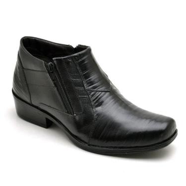 Imagem de Bota Social em Couro Masculina Zíper Lateral Elegante Moda Calce Fácil