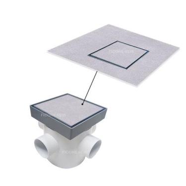 Imagem de Ralo Invisível 10x10 Cinza Banheiro modelo Porcelanato Colar Piso com 