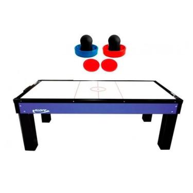 Imagem de MESA DE AERO HOCKEY COM KIT 2 Rebatedores, 2 Discos - 1045 KLOPF