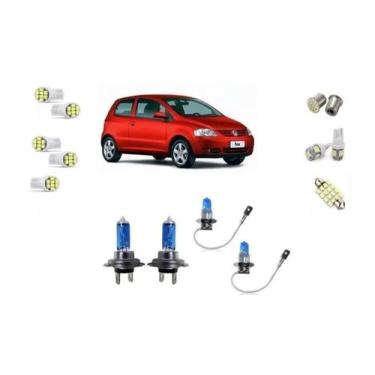 Imagem de Kit Lâmpada Leds + Farol Fox 2006 2007 2008 Farol Simples.. - Blue lio