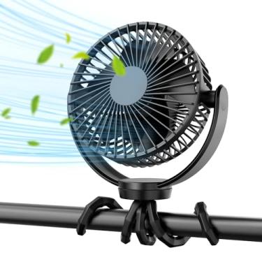 Imagem de Ventilador Portátil Koonie com Bateria 5000mAh, Tripé Flexível, Recarregável USB para Carrinho de Bebê, Bicicleta, Carro