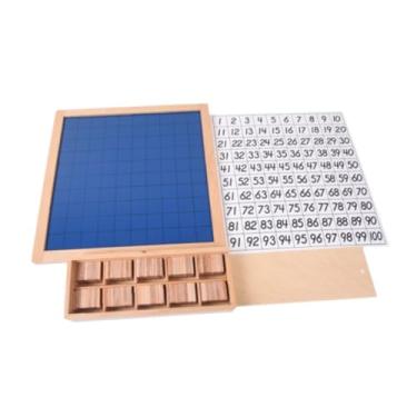 Imagem de EHJRE Tábua de matemática de madeira, brinquedo de tabuleiro para contar cem números de 1 a 100, jogos de matemática para crianças