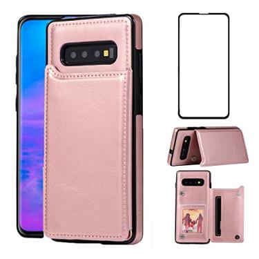Imagem de Asuwish Capa carteira compatível com Samsung Galaxy S10 Plus e protetor de tela de vidro temperado com suporte para cartões, capas de celular para Glaxay S10+ Galaxies S10plus 10S Edge S 10 10 plus