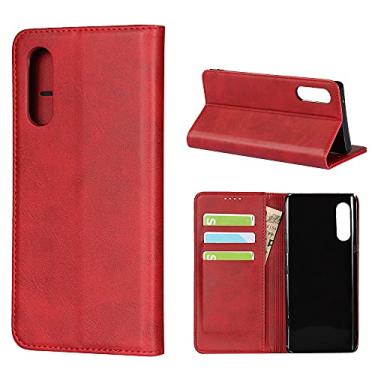 Imagem de ShunJieTech Capa para LG Velvet L-52A, para LG Velvet 5G Couro Padrão de Couro Magnético Livro Carteira Suporte Capa Flip com Slots de Cartão/Dinheiro Compatível com LG Velvet 5G (17.3 cm) - Vinho