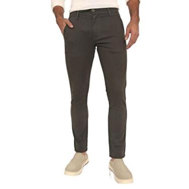 Imagem de Calça Masculina Slim Sarja Com Elastano Bolso Social - Macaw, Verde mu