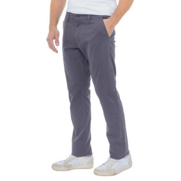 Imagem de Calça Masculina Slim Sarja Com Elastano Bolso Social - Macaw, Cinza, 4