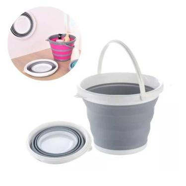 Imagem de Balde Dobrável Retrátil Flexível De Silicone 10L Compacto - Balde Que 