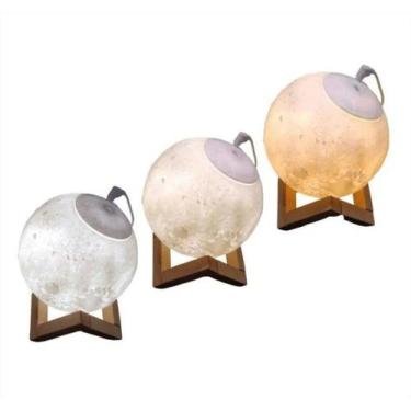 Imagem de Luminária E Umidificador Lua Cheia 3 Tons de Luz