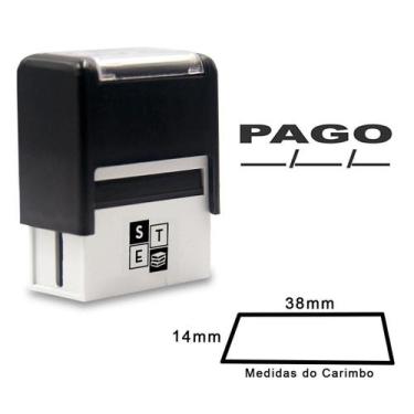Imagem de Carimbo Pago Data- Preto - Set Papelaria