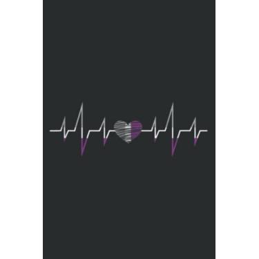 Imagem de Demisexual Ace Asexuality Ace Gift Queer Heartbeat Asexual Family.pdf: Lined Journal Notebook with Memo Diary Subject Planner, 6x9 inches, 120 Pages