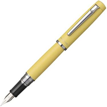 Imagem de Platinum Fountain Pen PROCYON Citron Yellow Ponta média PNS-5000#68-M com adesivo Kanji Love, 14 x 1,4 cm