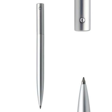 Imagem de DunBong canetas esferográficas de metal retrátil, tinta de gel preta de ponta média de 0,5 mm (prata)