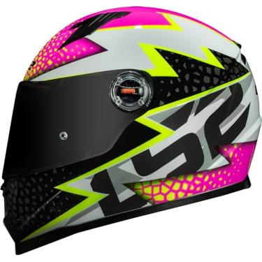 Imagem de Capacete Masculino Ls2 Ff358 Speedy Branco Rosa Fechado Moto (60)