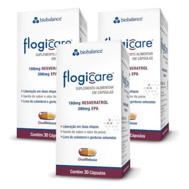 Imagem de Kit 3 Flogicare Resveratrol EPA  30 Cáps Biobalance, Sem Sabor