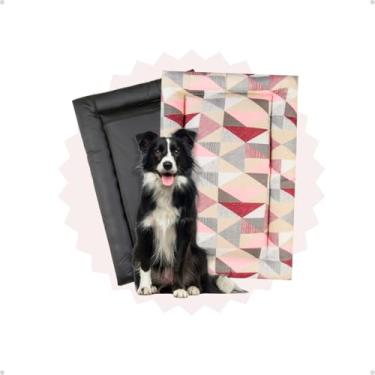 Imagem de Cama Para Cachorro Colchonete Porte Médio De Luxo Fundo Impermeável (triangulo rosa)