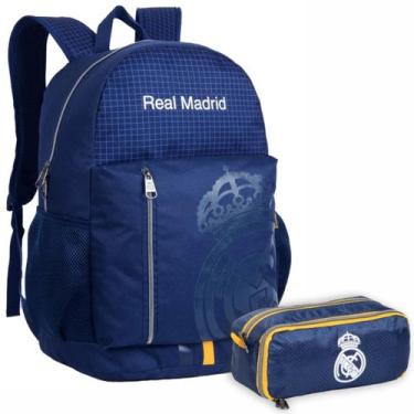 Imagem de Kit Escolar Mochila E Bolsinha Real Madrid Xeryus Original