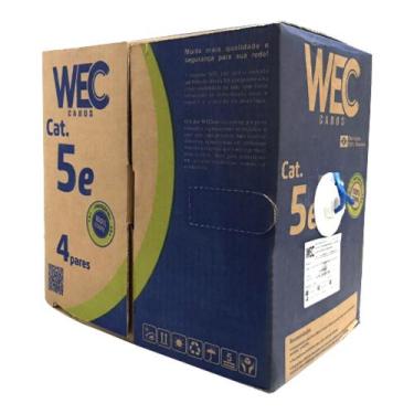Imagem de Cabo de Rede 100% Cobre 4p Cat.5e Azul Caixa C/ 305 Metros WEC - WEC C