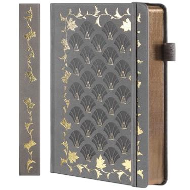 Imagem de TIEFOSSI Bullet Dot Journal, caderno vintage para mulheres e homens, 160 GSM 192 páginas premium, caderno A5 de capa dura, para viagem, escritório, escrita diária