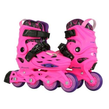 Imagem de Patins Traxart Freemix Inline Infantil - Rosa - 68/70mm (M) ou 70/72mm (G) - ABEC-9