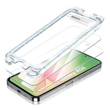 Imagem de Fhyeugfy [Pacote com 2] Protetor de tela para Samsung Galaxy A56 Ultra, [à prova de estilhaçamento de grau militar], vidro temperado Ultra Top 9H+, tela de cobertura total, com remoção automática de