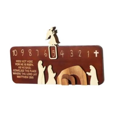 Imagem de Esquirla Cena da ressurreição da tumba da Páscoa, sinal de mesa, para eventos de cafés de festas de férias em família