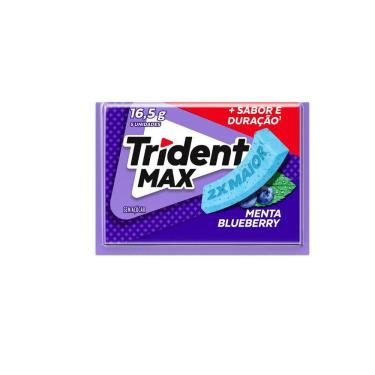 Imagem de Chiclete Trident Max Menta Blueberry Sem Açúcar 16,5g - Embalagem com 5 unidades