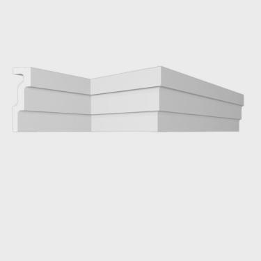 Imagem de Kit com 3 Barras Roda Teto Up233 Perfil de Poliestireno Homestar 6m Branco