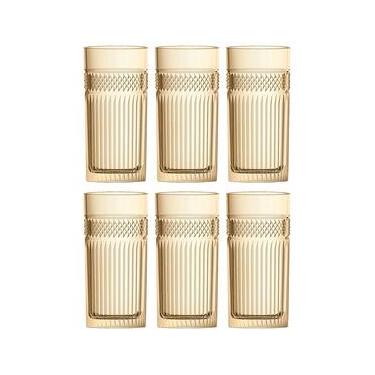 Imagem de Conjunto de Copos Alto L`Hermitage Palace em Vidro Âmbar Luster 360ml - 6 Peças