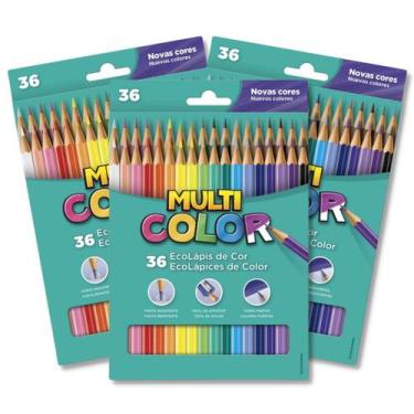 Imagem de Kit 3 caixas de Lápis de cor Multicolor EcoLápis com 36 cores - Multi 