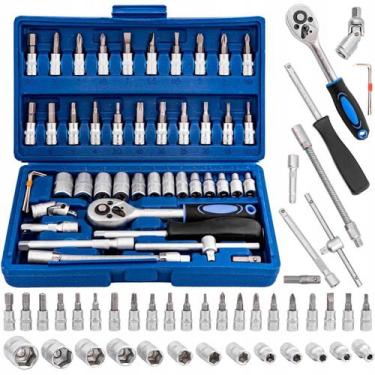 Imagem de Kit Jogo Ferramenta Soquete Aço Maleta Completa Profissional - Guiro