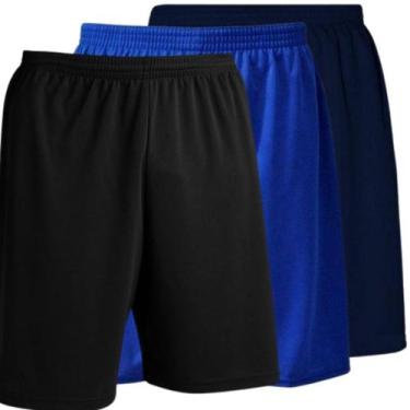 Imagem de Kit 2 Bermudas Calção Futebol Dryfit Masculino pra Treino e Banho Lisa