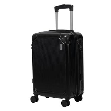 Imagem de GMTA Mala de Viagem de BORDO com Zíper EXPANSÍVEL 10Kg Rígida Padrão ANAC com 4 Rodas duplas 360° Porta Copo Cadeado AntiFurto Leve Resistente Espaçosa (Preta)