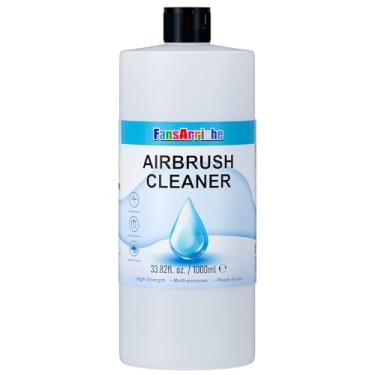 Imagem de FansArriche Limpador de aerógrafo, solução de limpeza de escova de ar de 1000 ml para tintas coloridas acrílicas à base de água, limpar rapidamente aerógrafos entupidos, pincéis de tinta, ferramentas