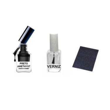 Imagem de Tinta Retoque Tira Risco Carro Mitsubishi - Preto Amethyst - Jhow Ades