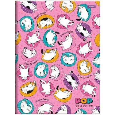 Imagem de Caderno Brochura Capa Dura Universitário Pop Collection 80 Folhas Foroni Rosa