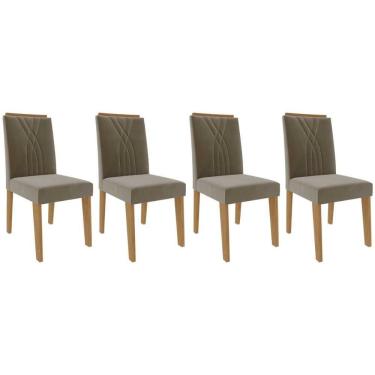 Imagem de Kit 4 Cadeiras Sala Jantar Nicole 4 Un Nature Suede Joli Chocolate Cimol