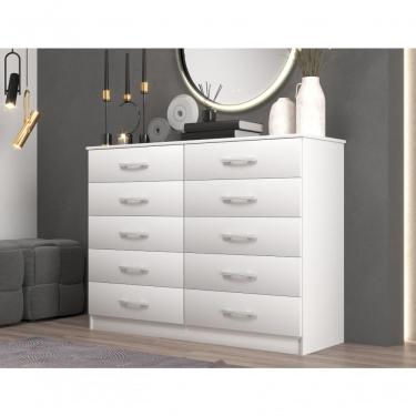 Imagem de Cômoda 10 Gavetas Premium Marbela Branca